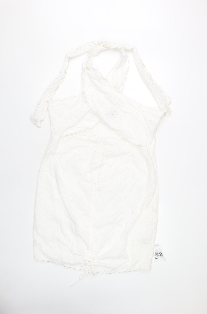 ASOS Design Women's White Halter Dress, Size 18