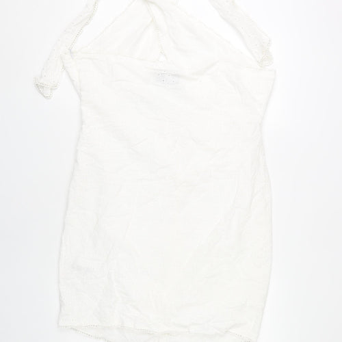 ASOS Design Women's White Halter Dress, Size 18