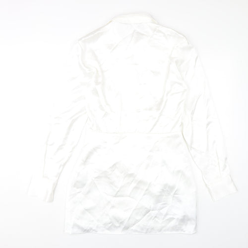 Zara Women's White Collared Dress Size S