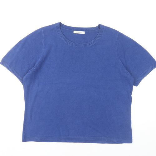 Marks and Spencer Women Blue Crew Neck Pullover Jumper Size 16