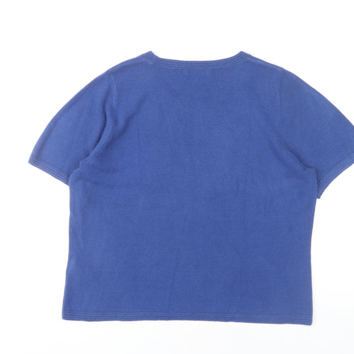 Marks and Spencer Women Blue Crew Neck Pullover Jumper Size 16