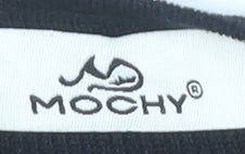 Mochy Women's Black Puff Sleeve Studded Top, One Size