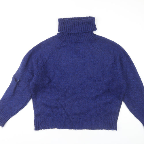 Boohoo Women's Blue M Roll Neck Pullover Jumper