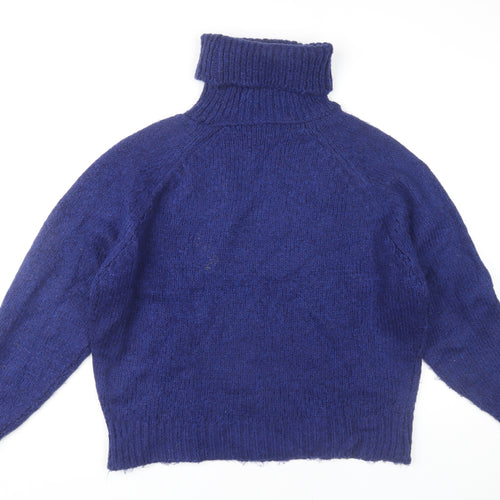 Boohoo Women's Blue M Roll Neck Pullover Jumper
