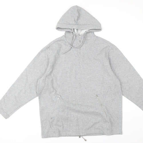 Marks & Spencer Women's Grey Hoodie Size 16 Cotton Blend