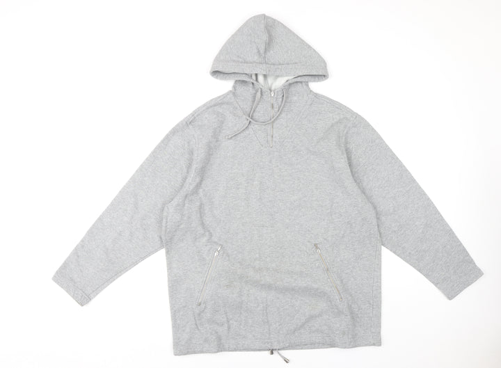 Marks & Spencer Women's Grey Hoodie Size 16 Cotton Blend