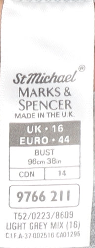 Marks & Spencer Women's Grey Hoodie Size 16 Cotton Blend