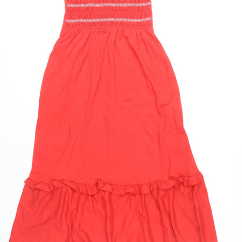 Next Women Red Size 8 Cotton Dress with Ruffles
