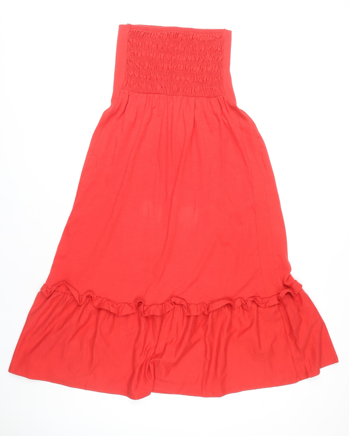 Next Women Red Size 8 Cotton Dress with Ruffles