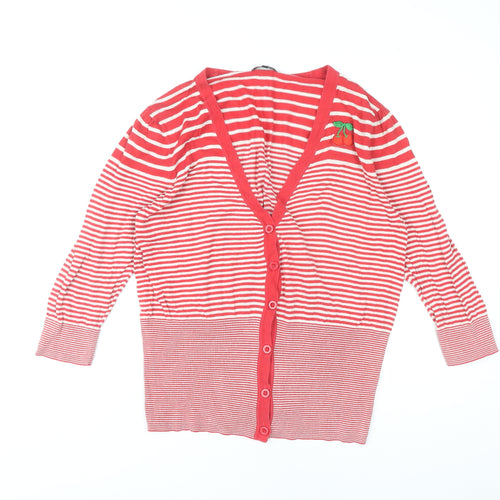 Next Women Red Striped Maternity Cardigan Size 16