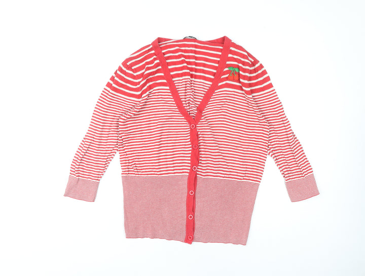 Next Women Red Striped Maternity Cardigan Size 16