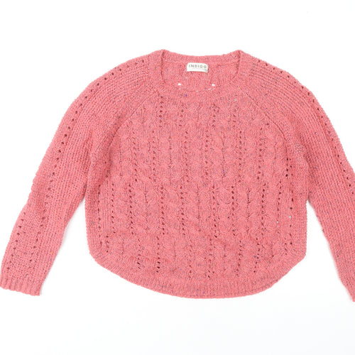 Marks and Spencer Women's Pink Cable-Knit Pullover Jumper