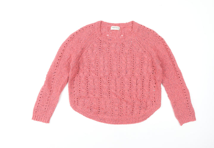 Marks and Spencer Women's Pink Cable-Knit Pullover Jumper