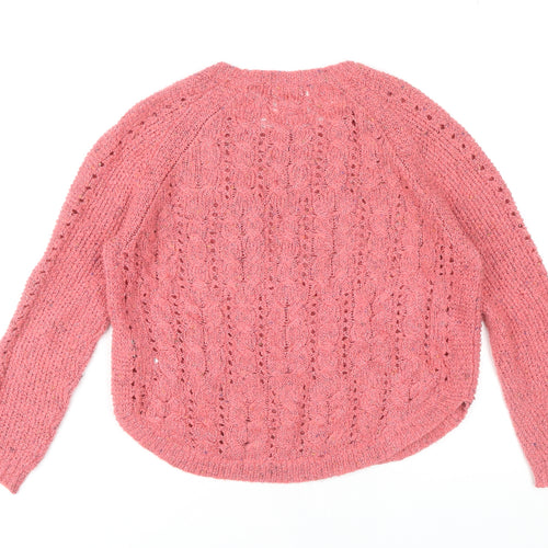 Marks and Spencer Women's Pink Cable-Knit Pullover Jumper