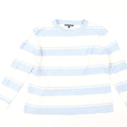 Bonmarché Women's Blue Striped Pullover Jumper Size 14