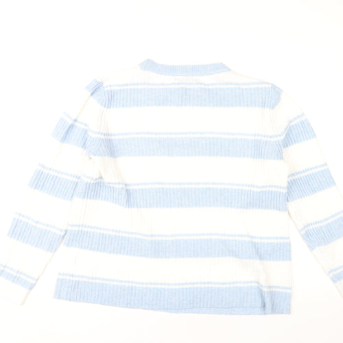 Bonmarché Women's Blue Striped Pullover Jumper Size 14