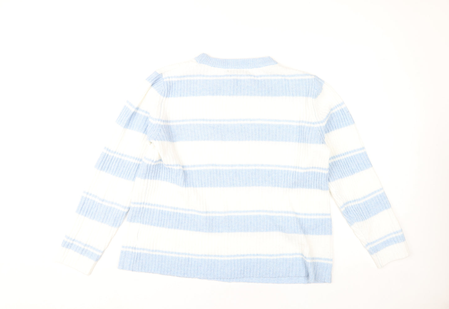 Bonmarché Women's Blue Striped Pullover Jumper Size 14