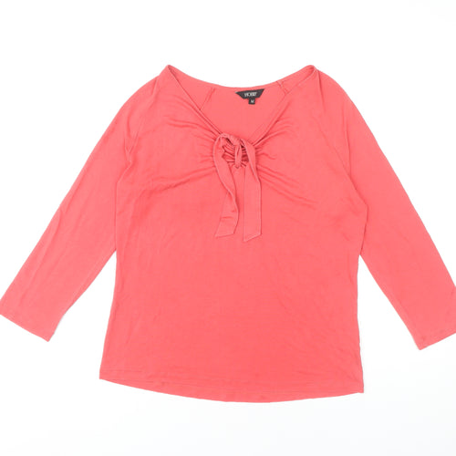 HOBBS Women's Pink-Orange M Top, 3/4 Sleeve, Casual