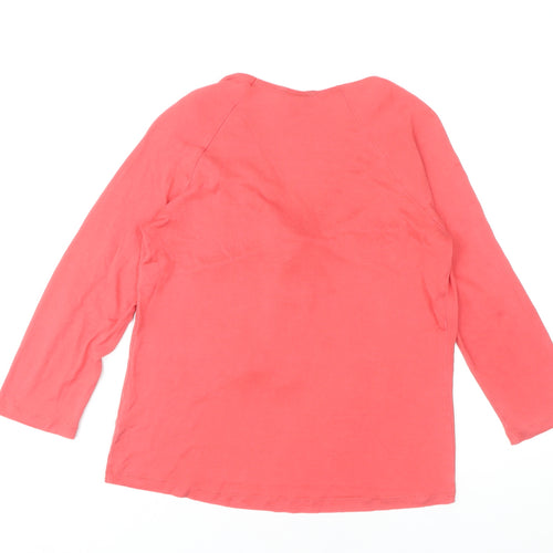 HOBBS Women's Pink-Orange M Top, 3/4 Sleeve, Casual