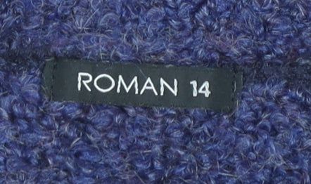 Roman Women's Blue High Neck Jumper Size 14