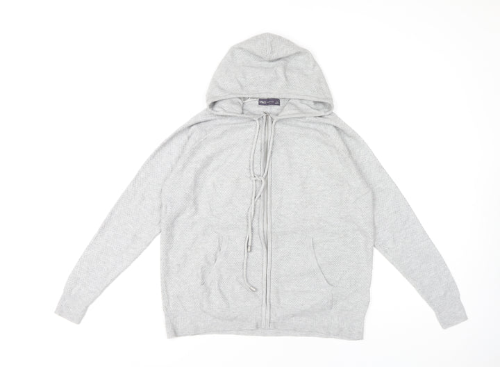 Marks and Spencer Women's Grey Full Zip Hoodie - S