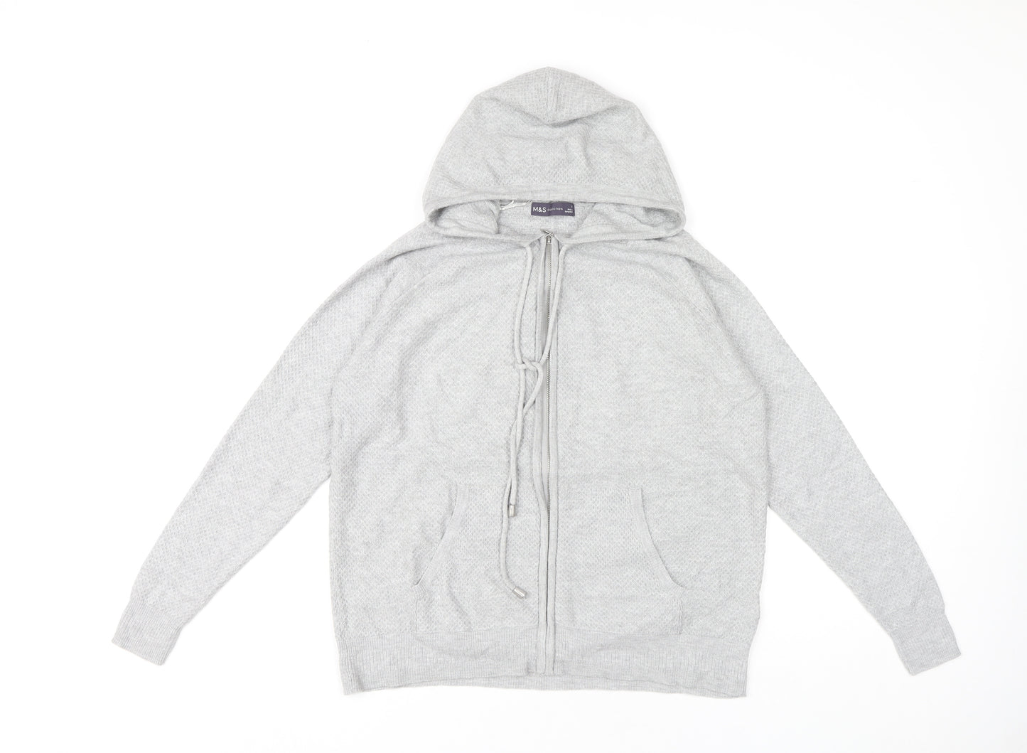 Marks and Spencer Women's Grey Full Zip Hoodie - S