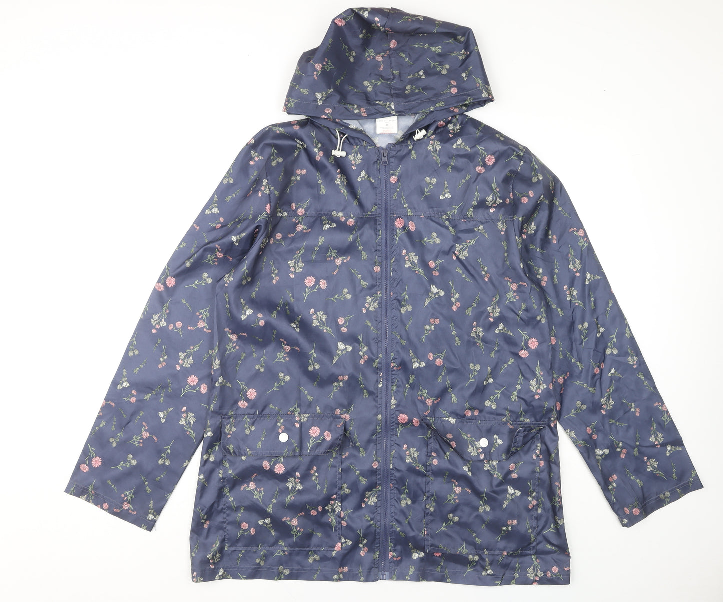 Anne De Lançay Women's Blue Floral Rain Coat M