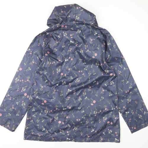 Anne De Lançay Women's Blue Floral Rain Coat M