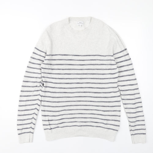 Next Men's Grey Striped Pullover M
