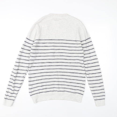 Next Men's Grey Striped Pullover M