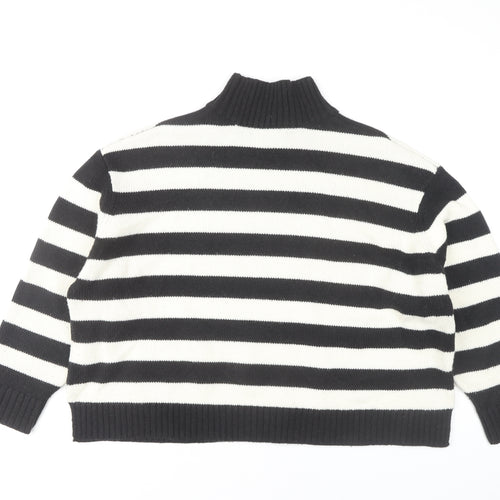 Marks and Spencer Women's XL Black & White Stripe Pullover Jumper