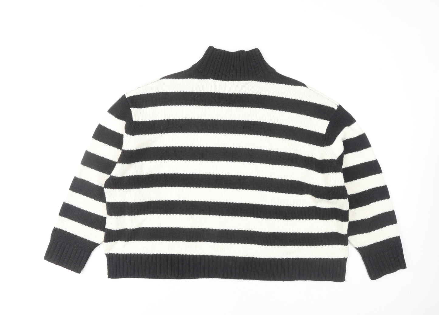 Marks and Spencer Women's XL Black & White Stripe Pullover Jumper