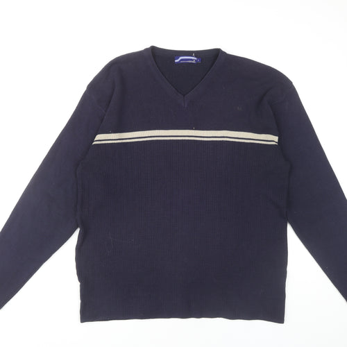 Innocenti Mens Blue V-Neck Pullover Jumper L