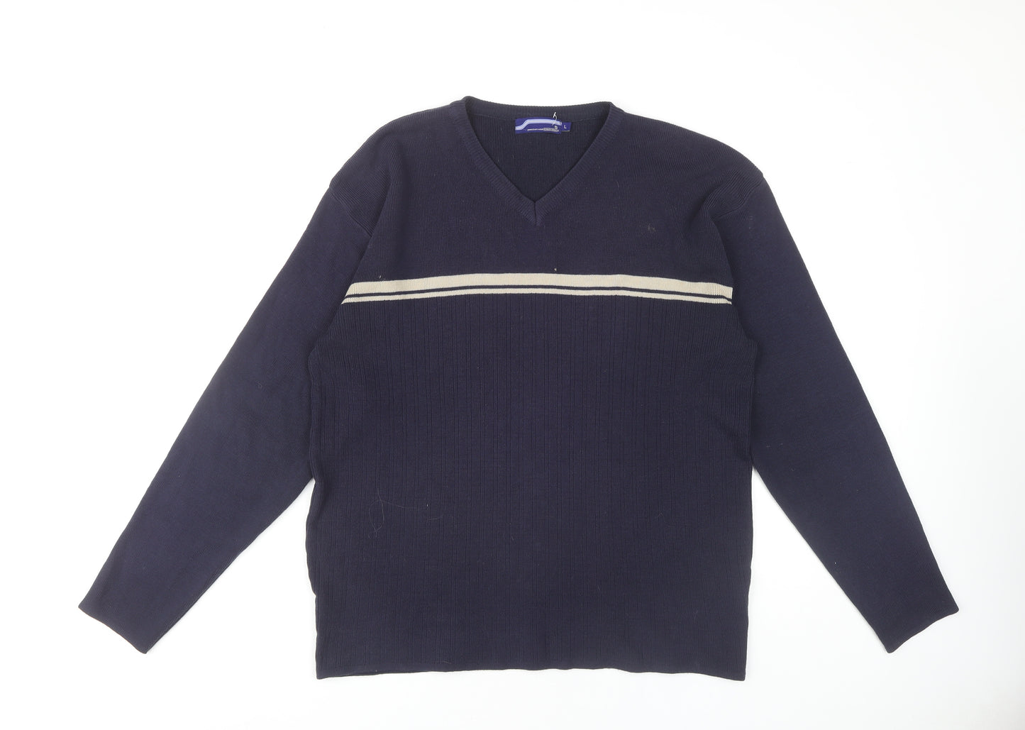 Innocenti Mens Blue V-Neck Pullover Jumper L