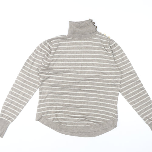 Warehouse Women's Beige Roll Neck Jumper, UK 14