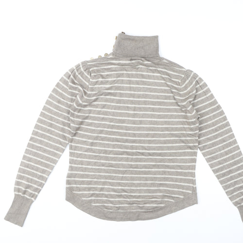 Warehouse Women's Beige Roll Neck Jumper, UK 14