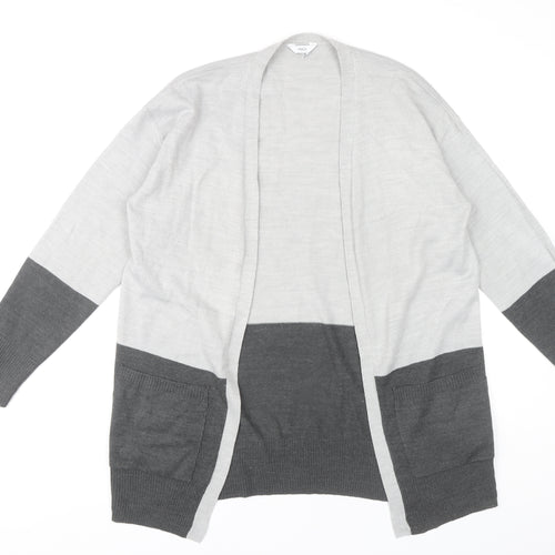 M&Co Women’s Grey Open Front Cardigan - Medium, Knit