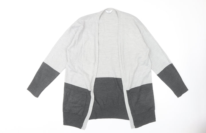 M&Co Women’s Grey Open Front Cardigan - Medium, Knit