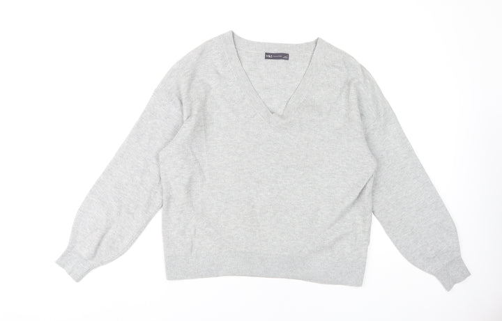 Marks and Spencer Women’s Grey V-Neck Jumper Large