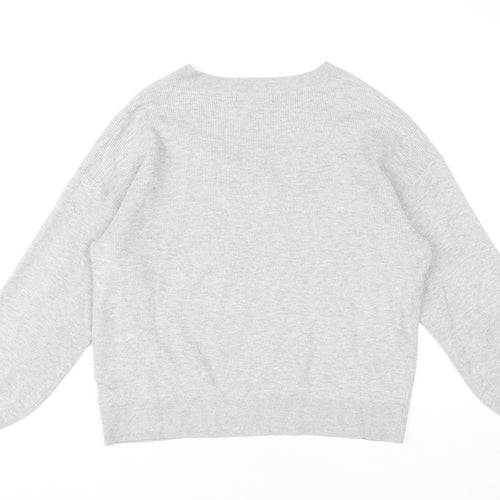 Marks and Spencer Women’s Grey V-Neck Jumper Large