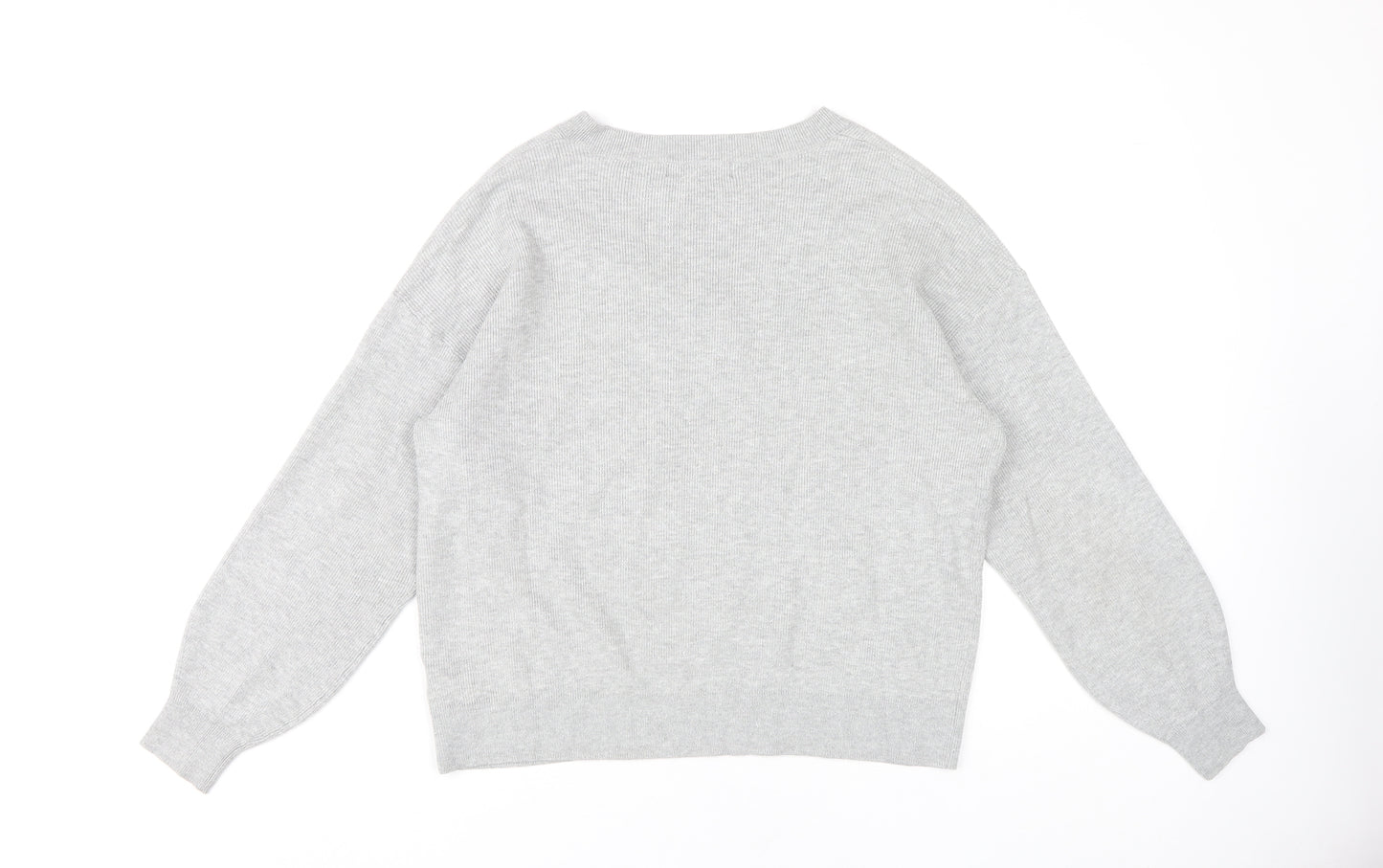 Marks and Spencer Women’s Grey V-Neck Jumper Large