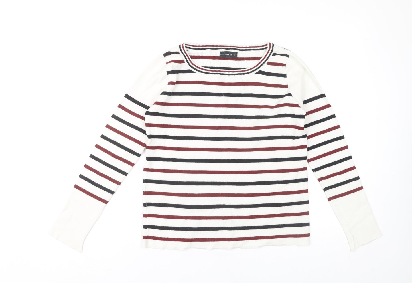 Zara Women's Multicoloured Stripe Pullover Jumper Size 12