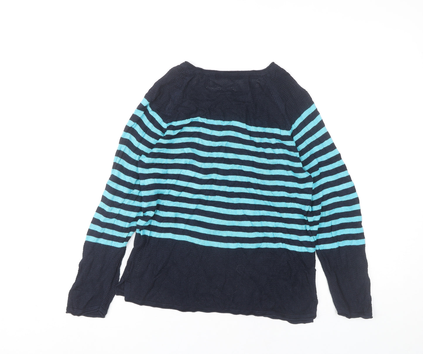 525 America Women's Blue Striped Pullover Jumper Size 14
