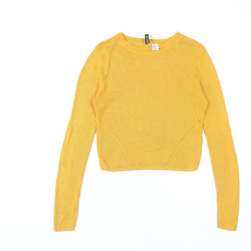 H&M Women’s Yellow Pullover Jumper, Size 12