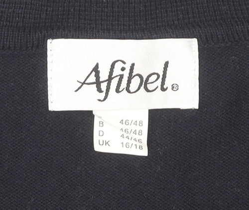 Afibel Women's Striped Polo Top Black White Size 16/18
