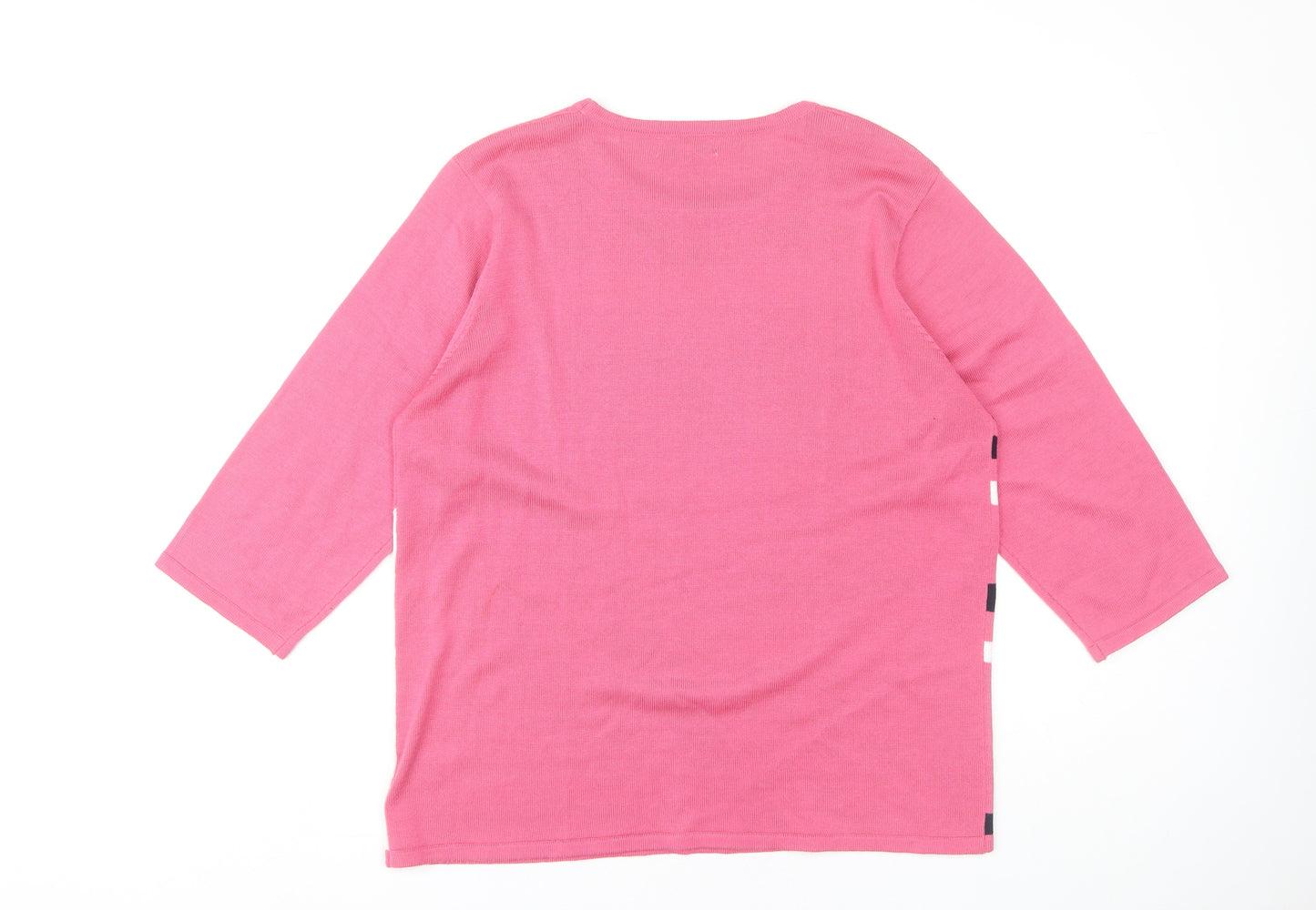 Fay Louise Women's Pink Striped Pullover Jumper L