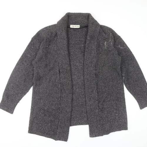Berketex Women's Black Long Sleeve Open Front Cardigan Size 10-12
