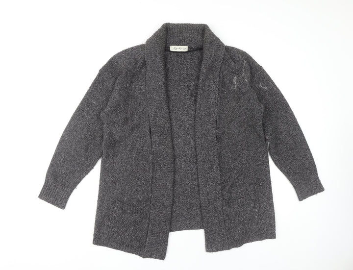 Berketex Women's Black Long Sleeve Open Front Cardigan Size 10-12