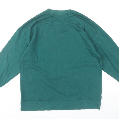 Zara Women's Green Pullover Sweatshirt Size 8
