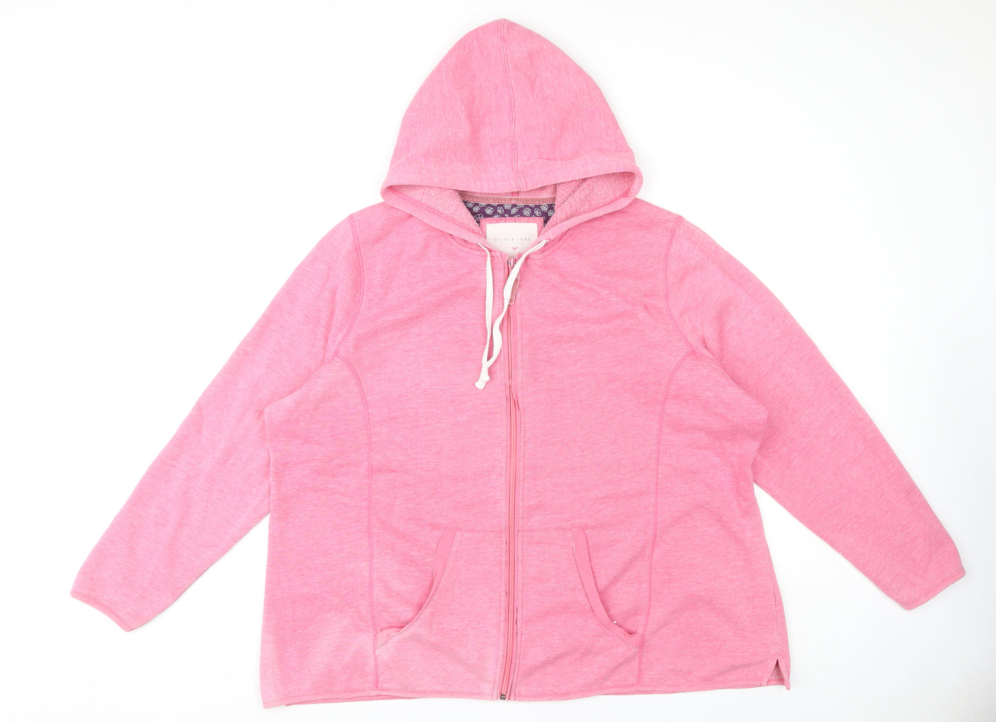Silver Lake Women's Pink Plus Full Zip Hoodie Size 22